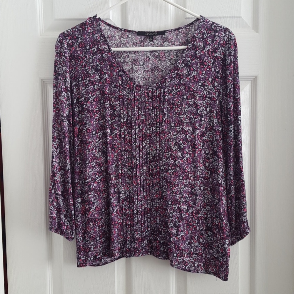 Pink and purple floral top